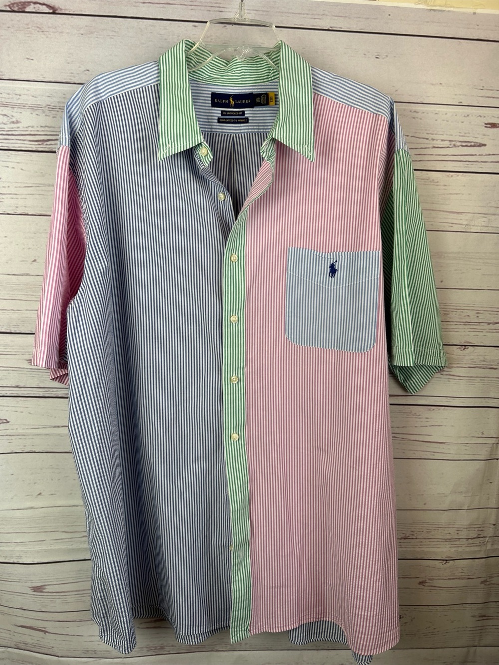 Ralph Lauren Men’s Multi-Panel Stripe Button-Down Shirt - Blue/Pink/Green
